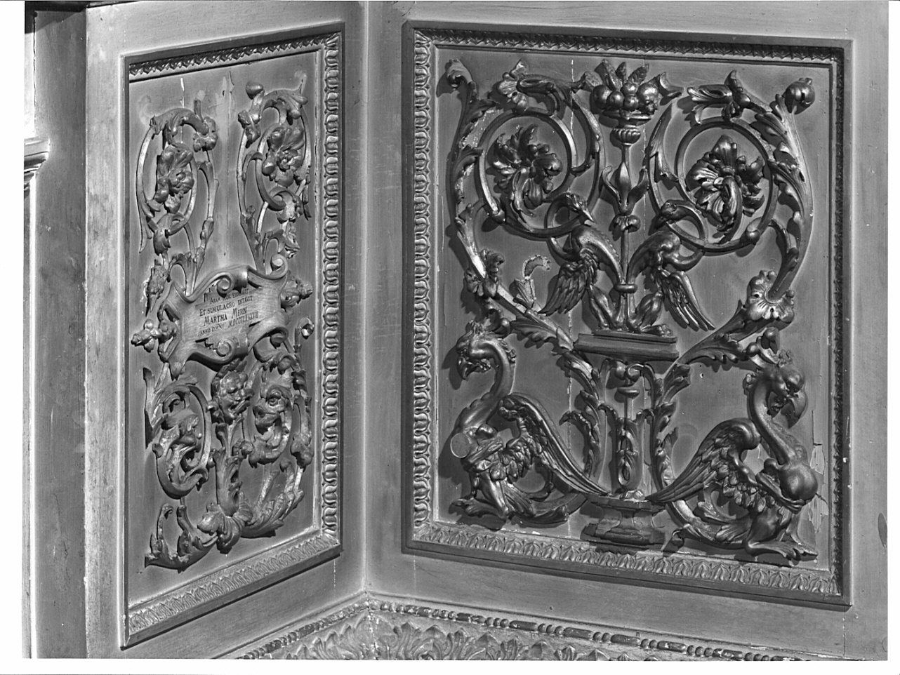 decorazione a intaglio, elemento d'insieme - bottega lombarda (ultimo quarto sec. XIX)