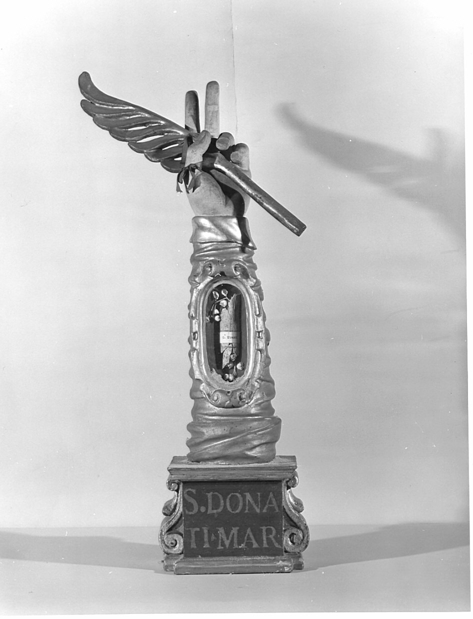 reliquiario antropomorfo - a braccio, pendant - bottega lombarda (prima metà sec. XVII)