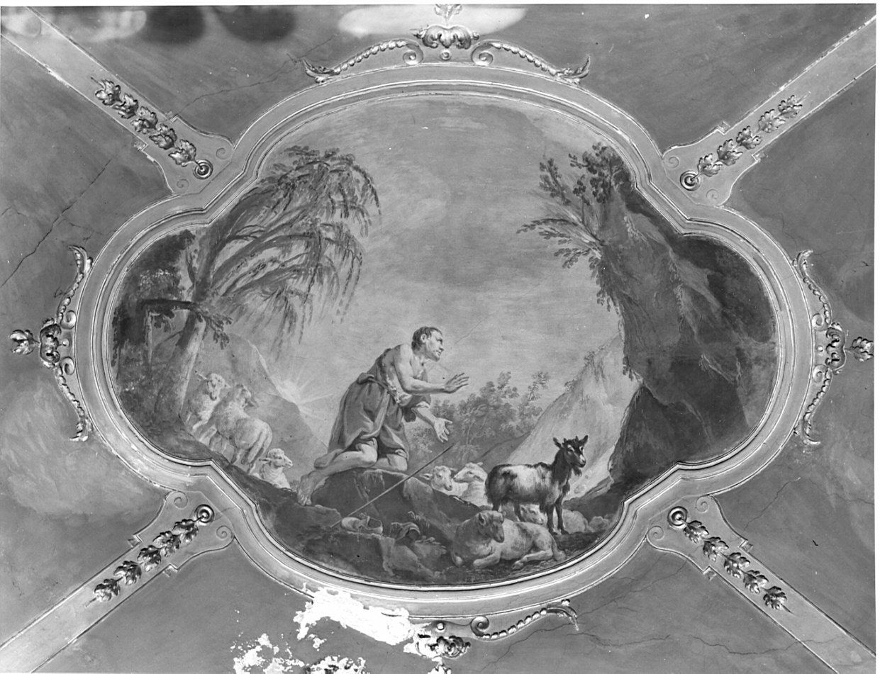 Mosè e il roveto ardente (dipinto, ciclo) di Ferrari Pietro Melchiorre (seconda metà sec. XVIII)
