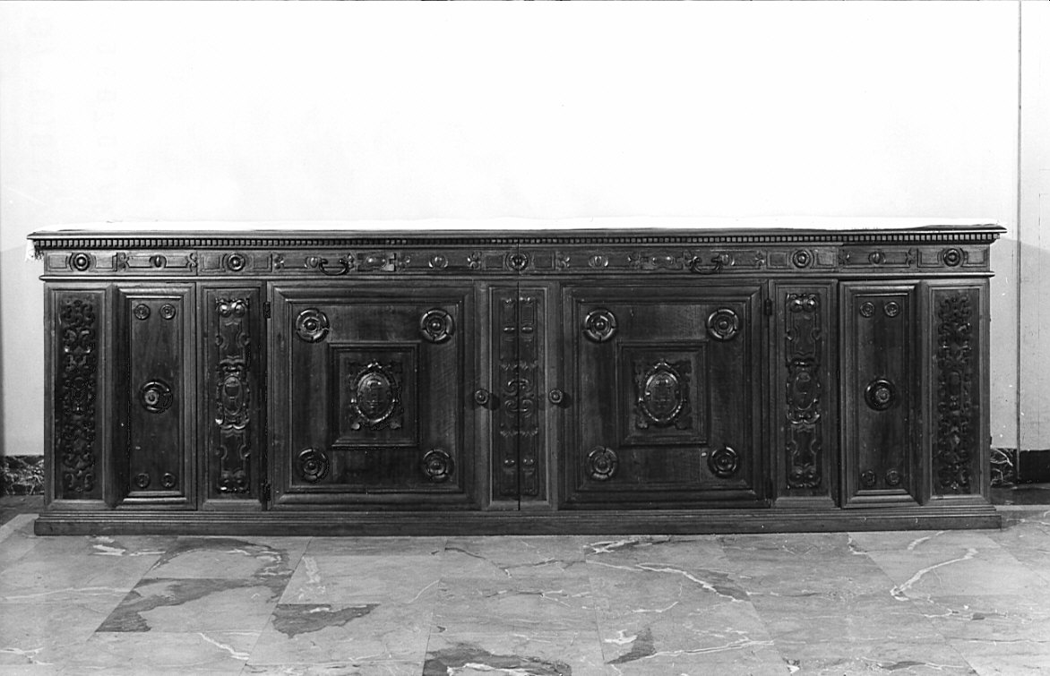 credenza, opera isolata - bottega bergamasca (sec. XVII, sec. XIX)