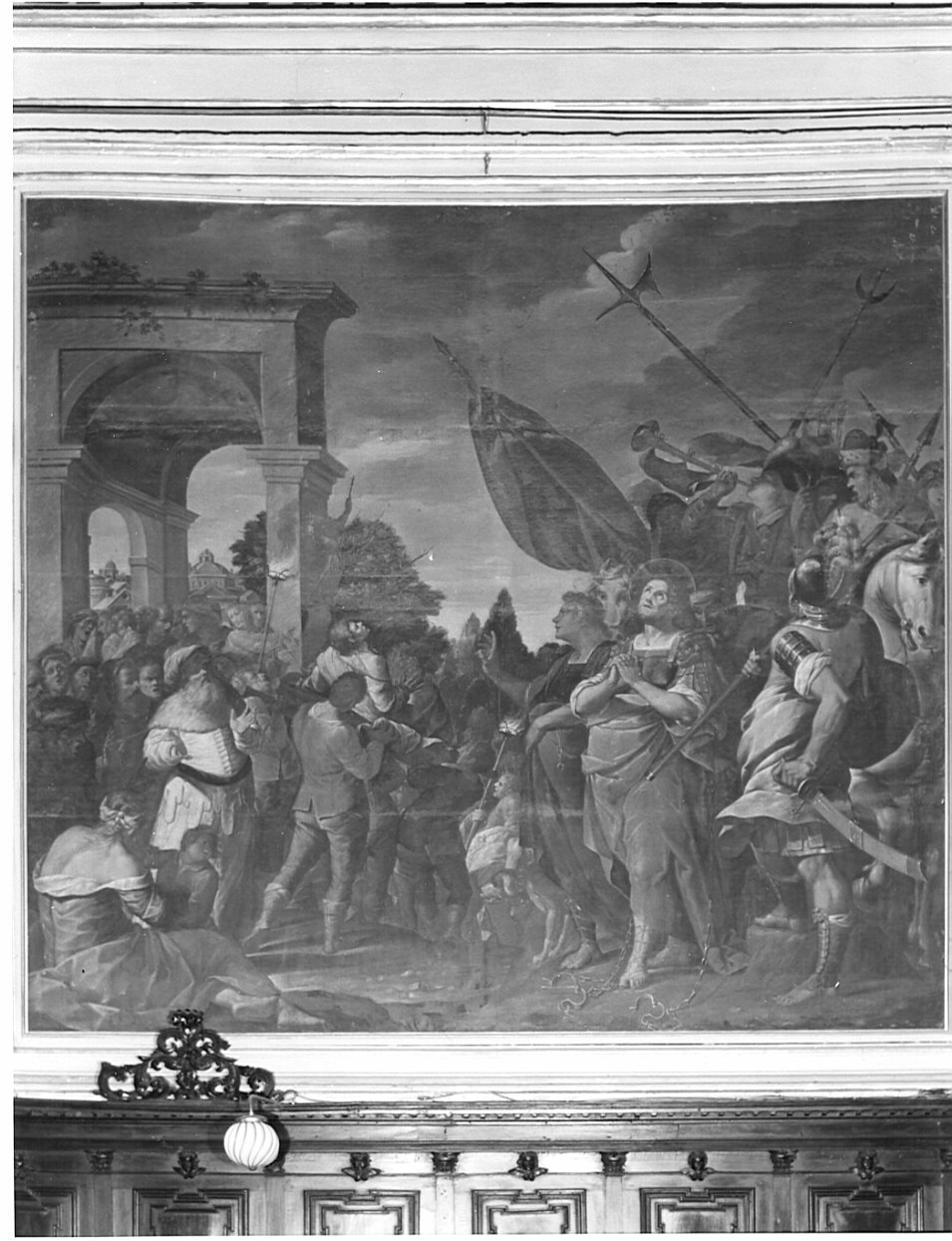 Miracolo di San Fermo e San Rustico (dipinto, opera isolata) di Morbelli C. da Crema (seconda metà sec. XVII)