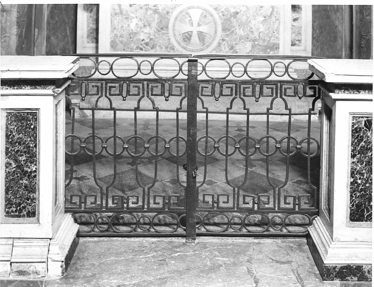 cancello di balaustrata, opera isolata - bottega bergamasca (seconda metà sec. XVII, sec. XIX)