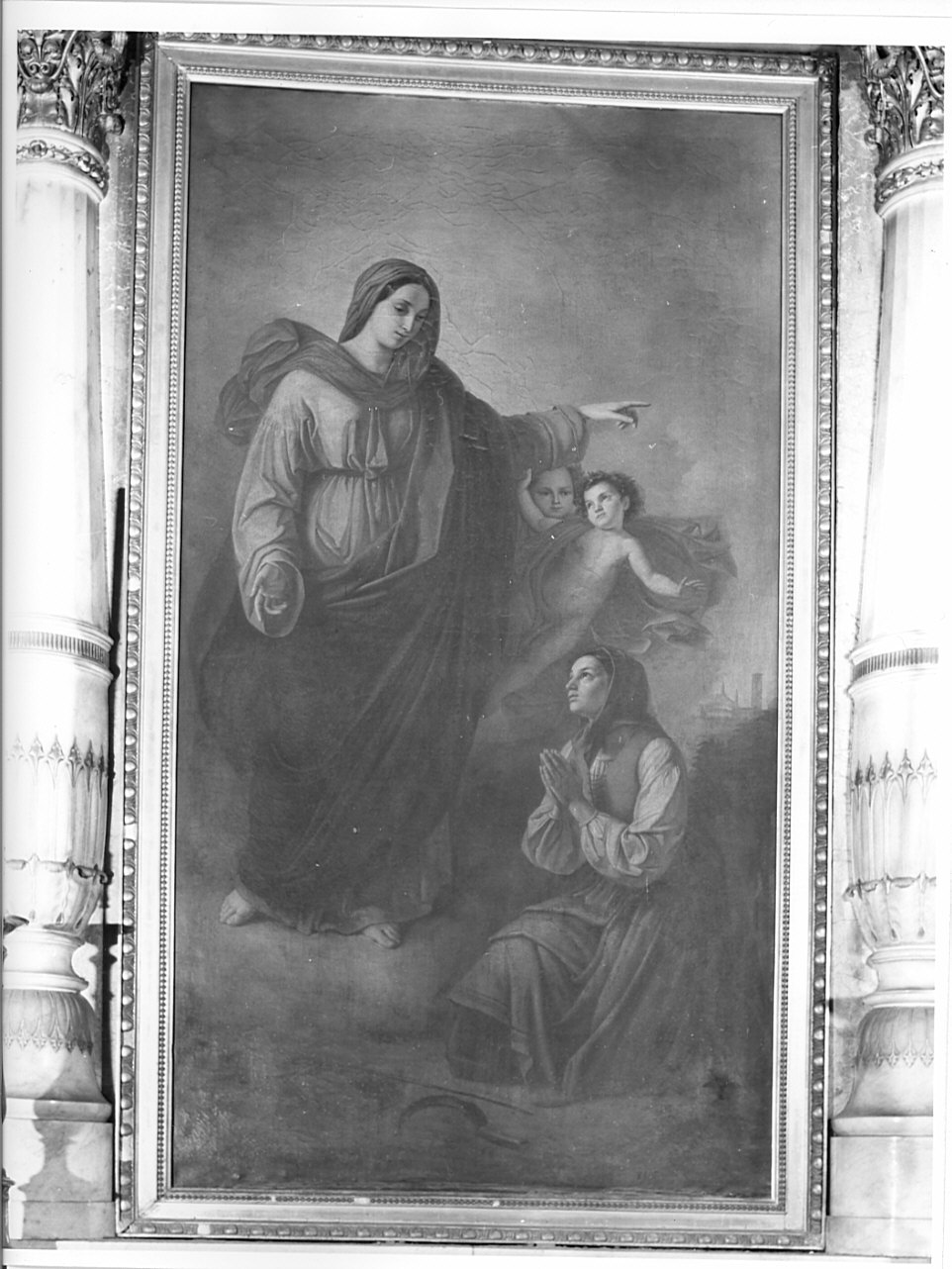 apparizione della Madonna del Sacro Fonte di Caravaggio (dipinto) di Moriggia Giovanni (metà sec. XIX)