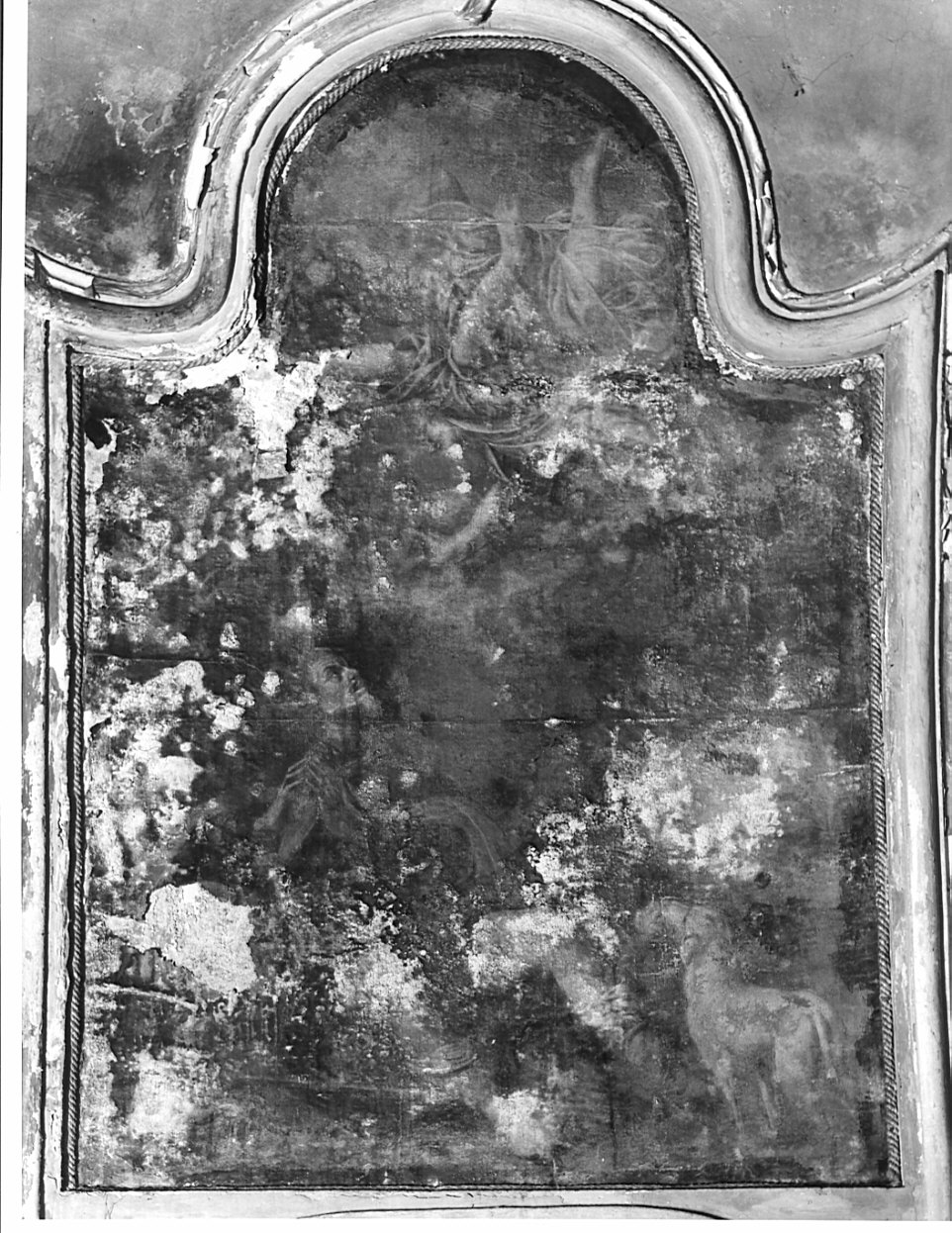 San Rocco nel deserto curato dall'angelo (dipinto, opera isolata) - ambito lombardo (sec. XVII)