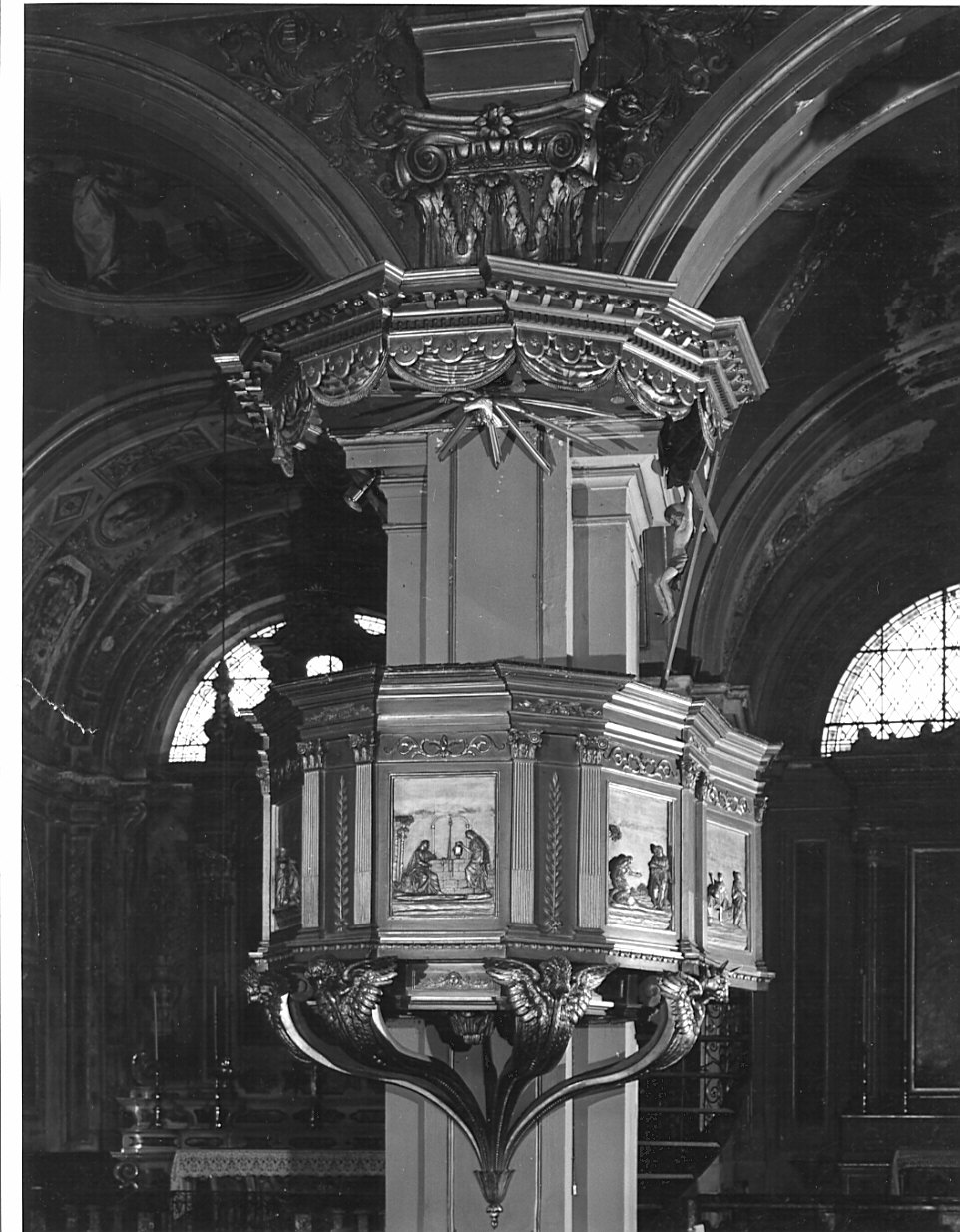 pulpito, complesso decorativo - bottega lombarda (sec. XIX)