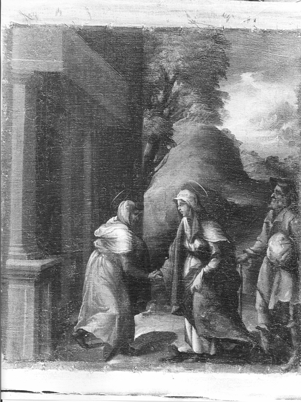 visitazione (dipinto, elemento d'insieme) di Carpinoni Domenico (attribuito) (prima metà sec. XVII)