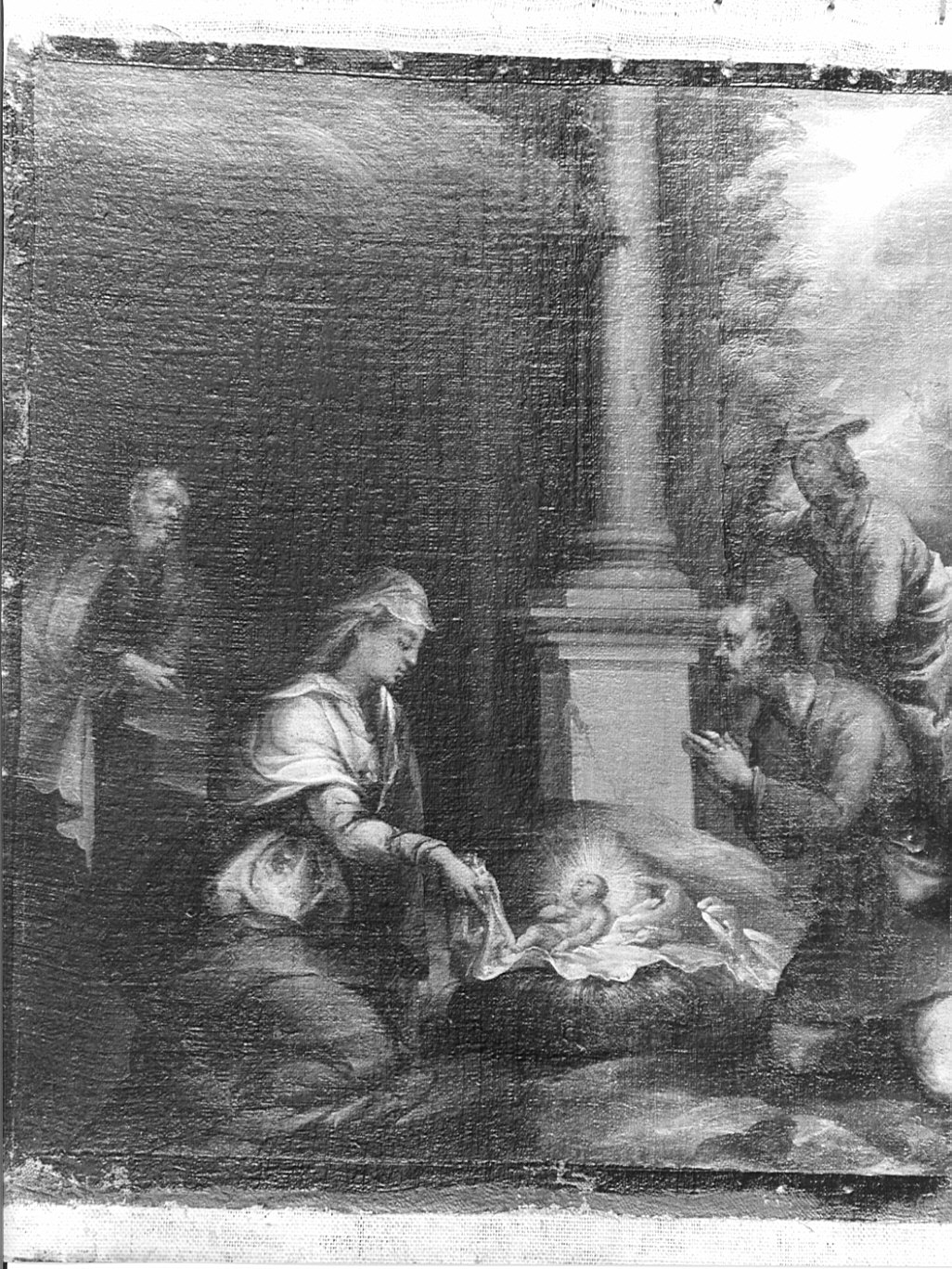 natività di Gesù (dipinto, elemento d'insieme) di Carpinoni Domenico (attribuito) (prima metà sec. XVII)
