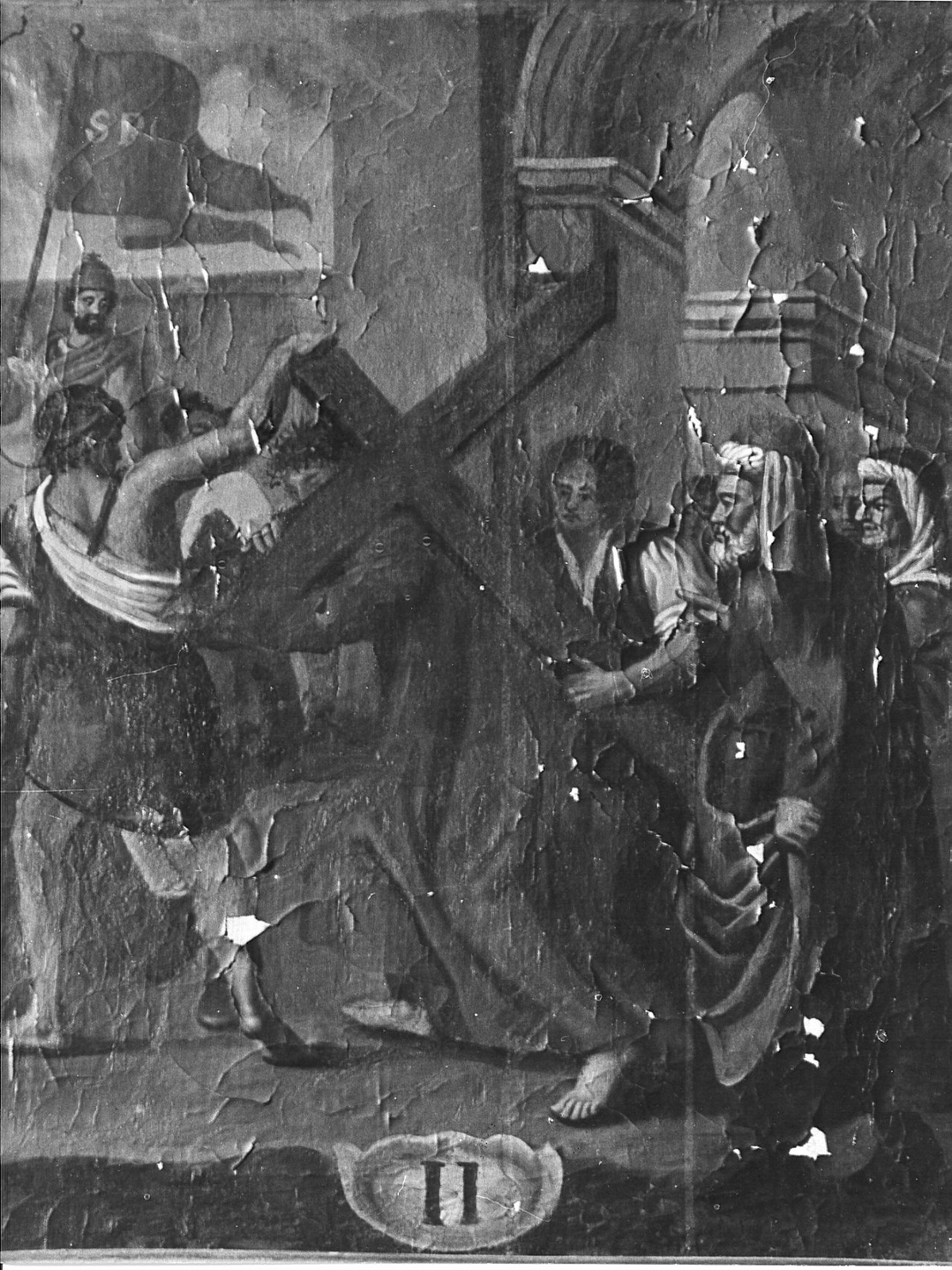 stazione II: Gesù caricato della croce (dipinto, elemento d'insieme) - ambito bergamasco (sec. XVIII)