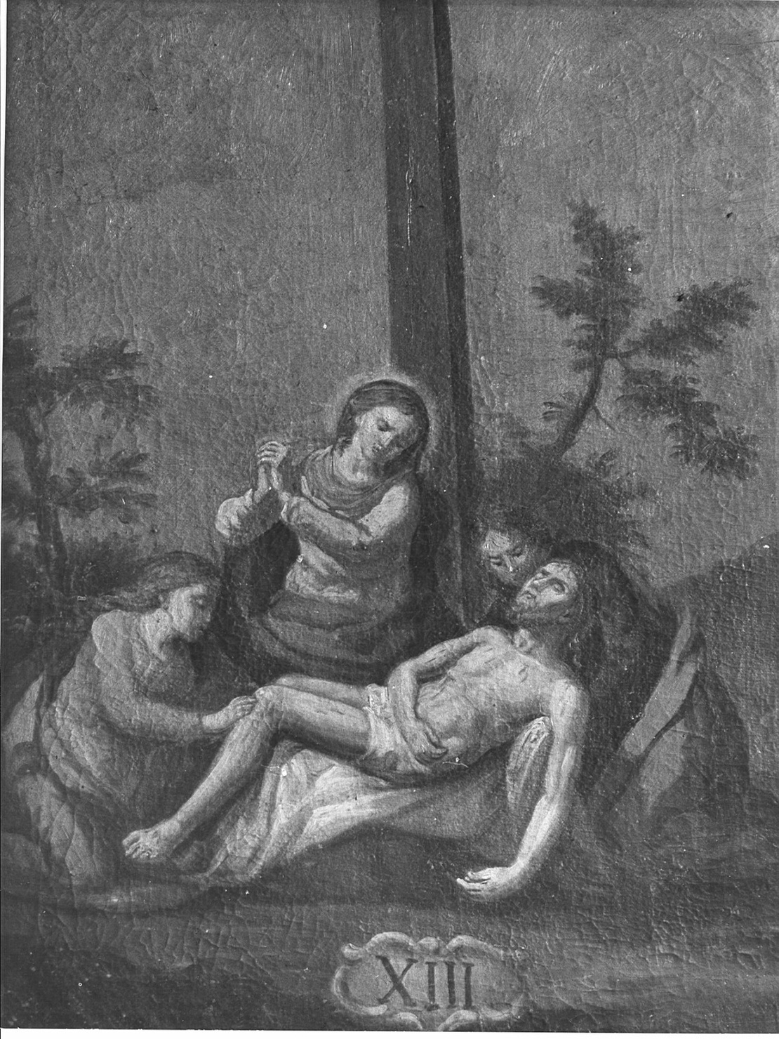 stazione XIII: Gesù deposto dalla croce (dipinto, elemento d'insieme) - ambito bergamasco (sec. XVIII)