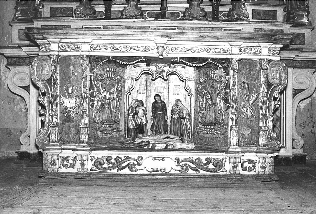 mensa d'altare, complesso decorativo - bottega bergamasca (fine/inizio secc. XVII/ XVIII)