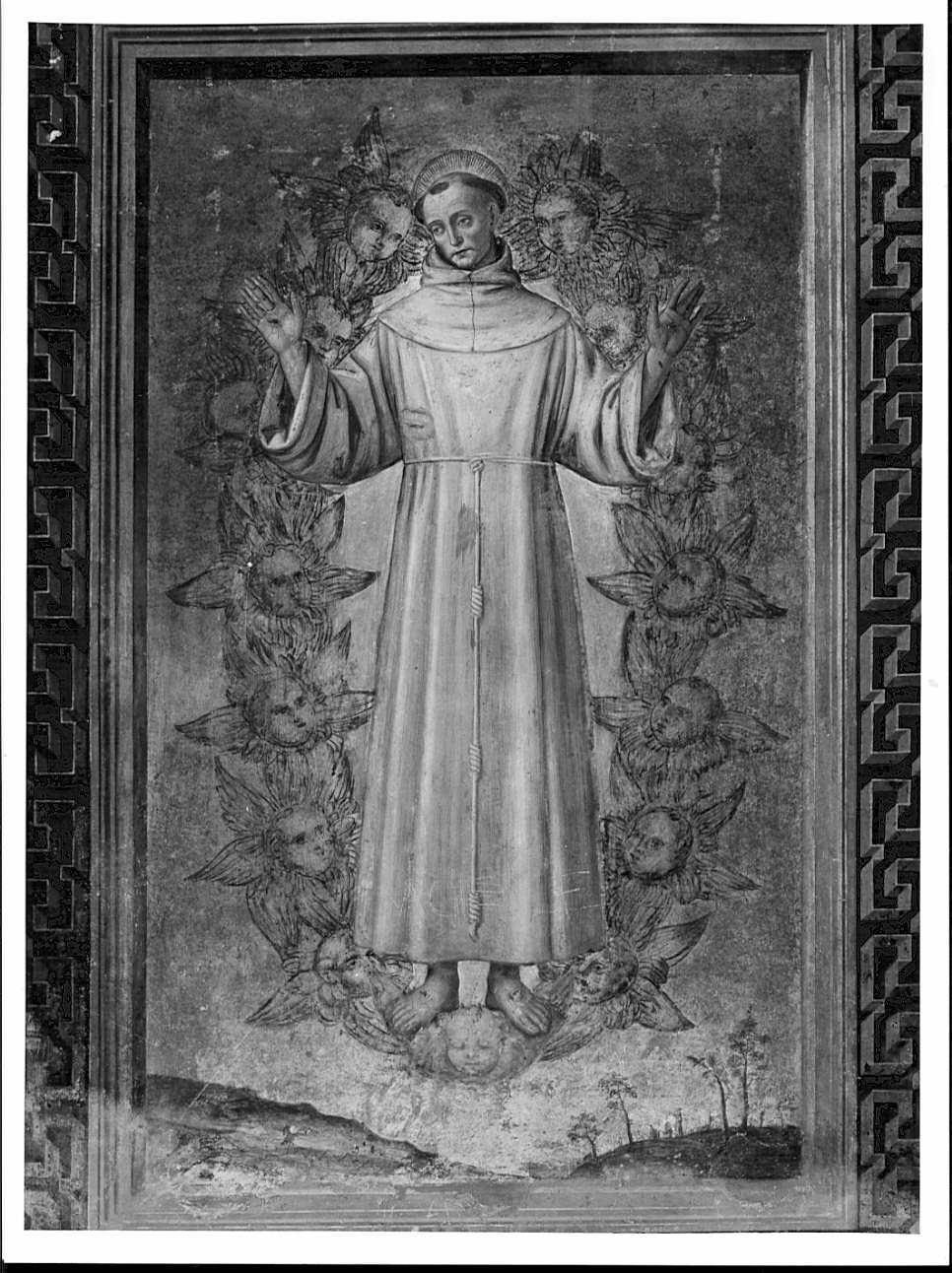 San Francesco d'Assisi in gloria (dipinto, opera isolata) di Moietta Nicola (inizio sec. XVI)