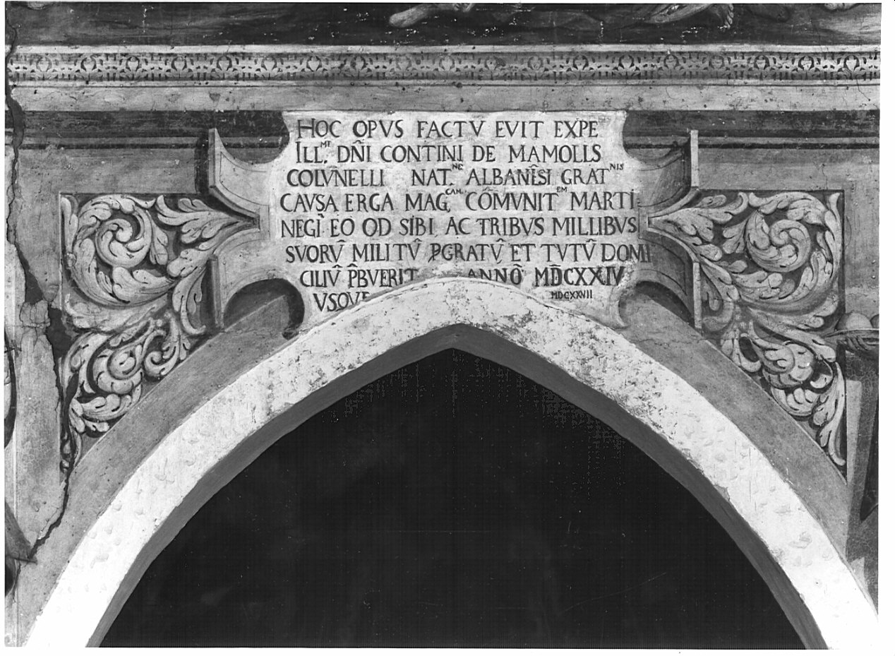 iscrizione (dipinto, elemento d'insieme) - ambito bergamasco (sec. XVII)