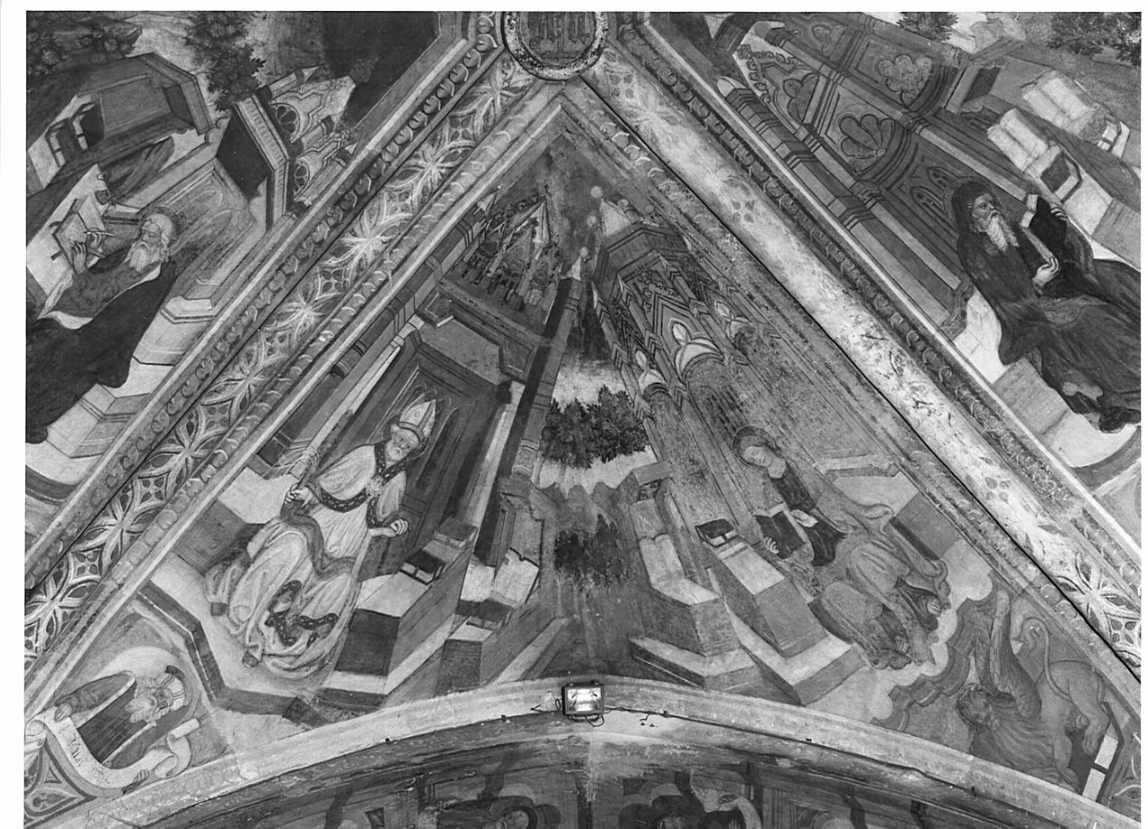 Dottori della Chiesa ed Evangelisti (dipinto, elemento d'insieme) di Bembo Andrea (attribuito) (ultimo quarto sec. XV)