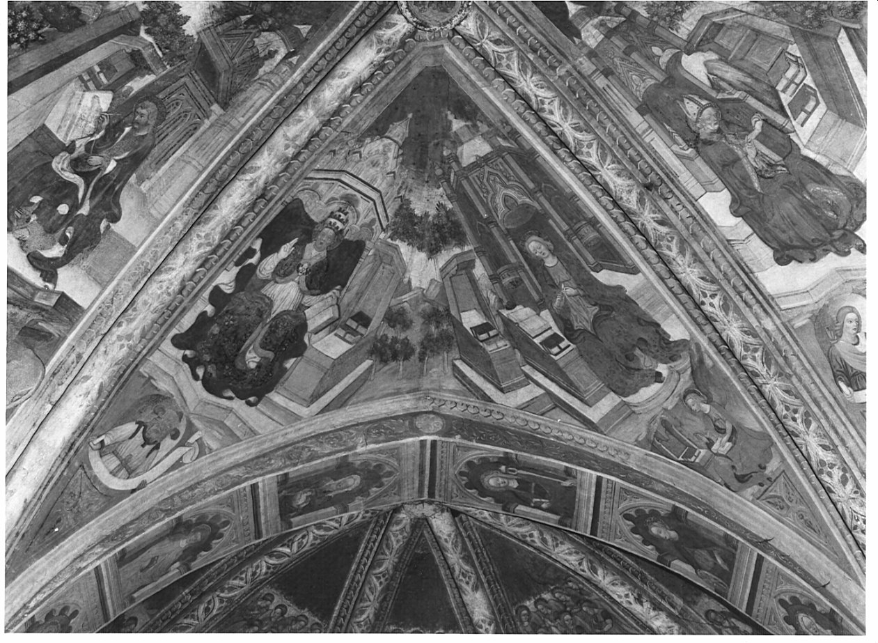 Dottori della Chiesa ed Evangelisti (dipinto, elemento d'insieme) di Bembo Andrea (attribuito) (ultimo quarto sec. XV)