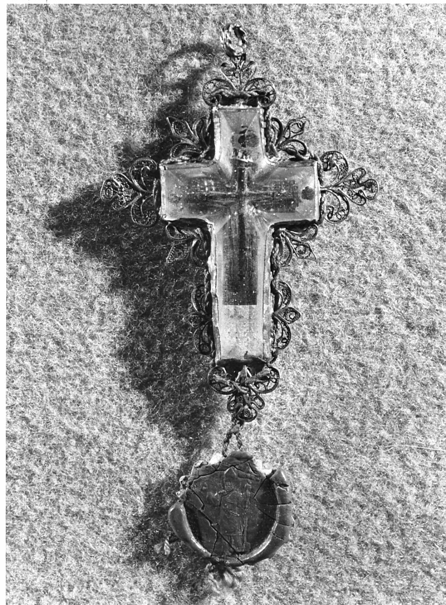 reliquiario - a croce - bottega lombarda (sec. XVI)