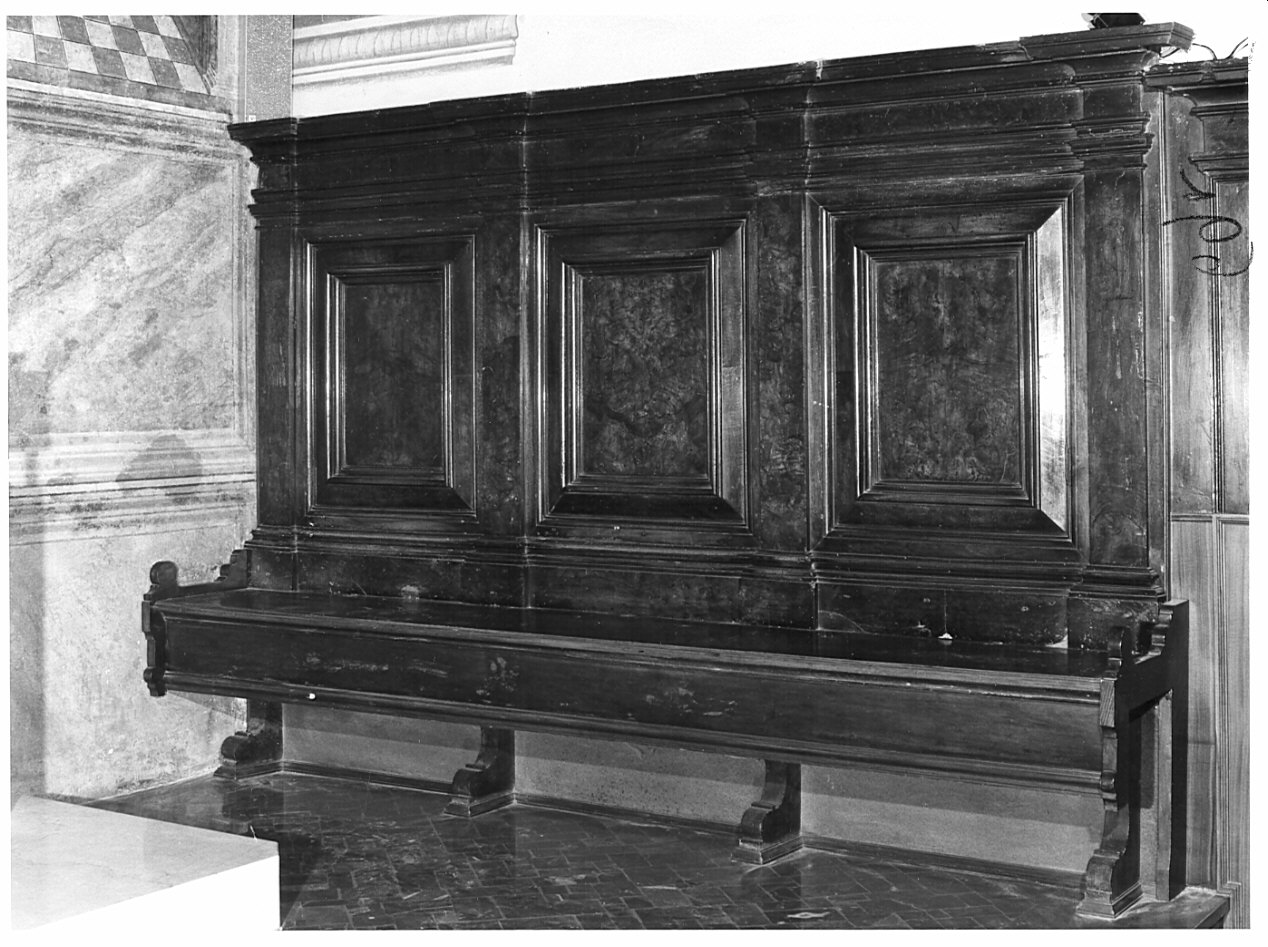 sedile per concelebrazione, insieme - bottega bergamasca (prima metà sec. XIX)