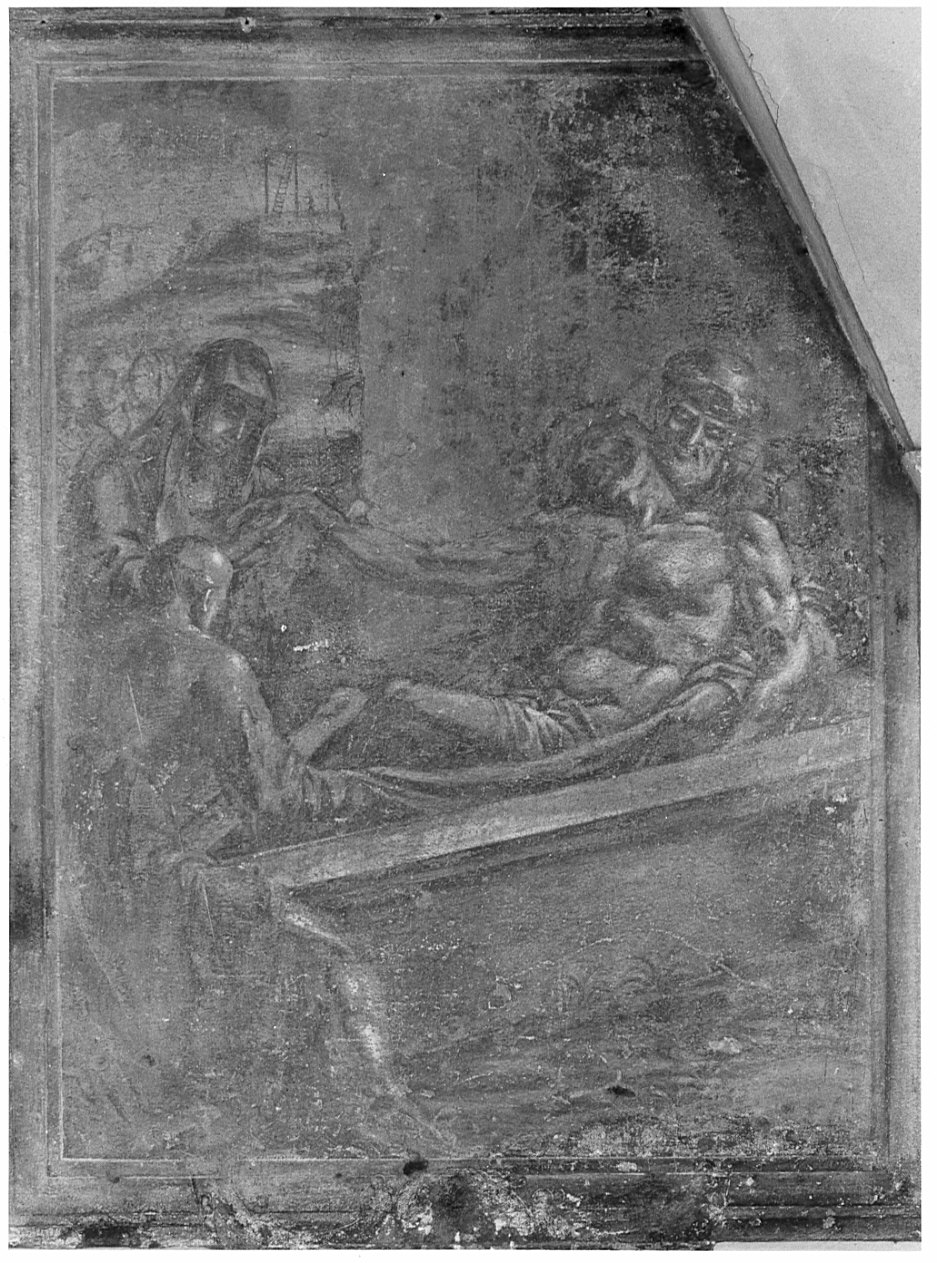 stazione XIV: Gesù deposto nel sepolcro (dipinto, elemento d'insieme) - ambito lombardo (prima metà sec. XVIII)