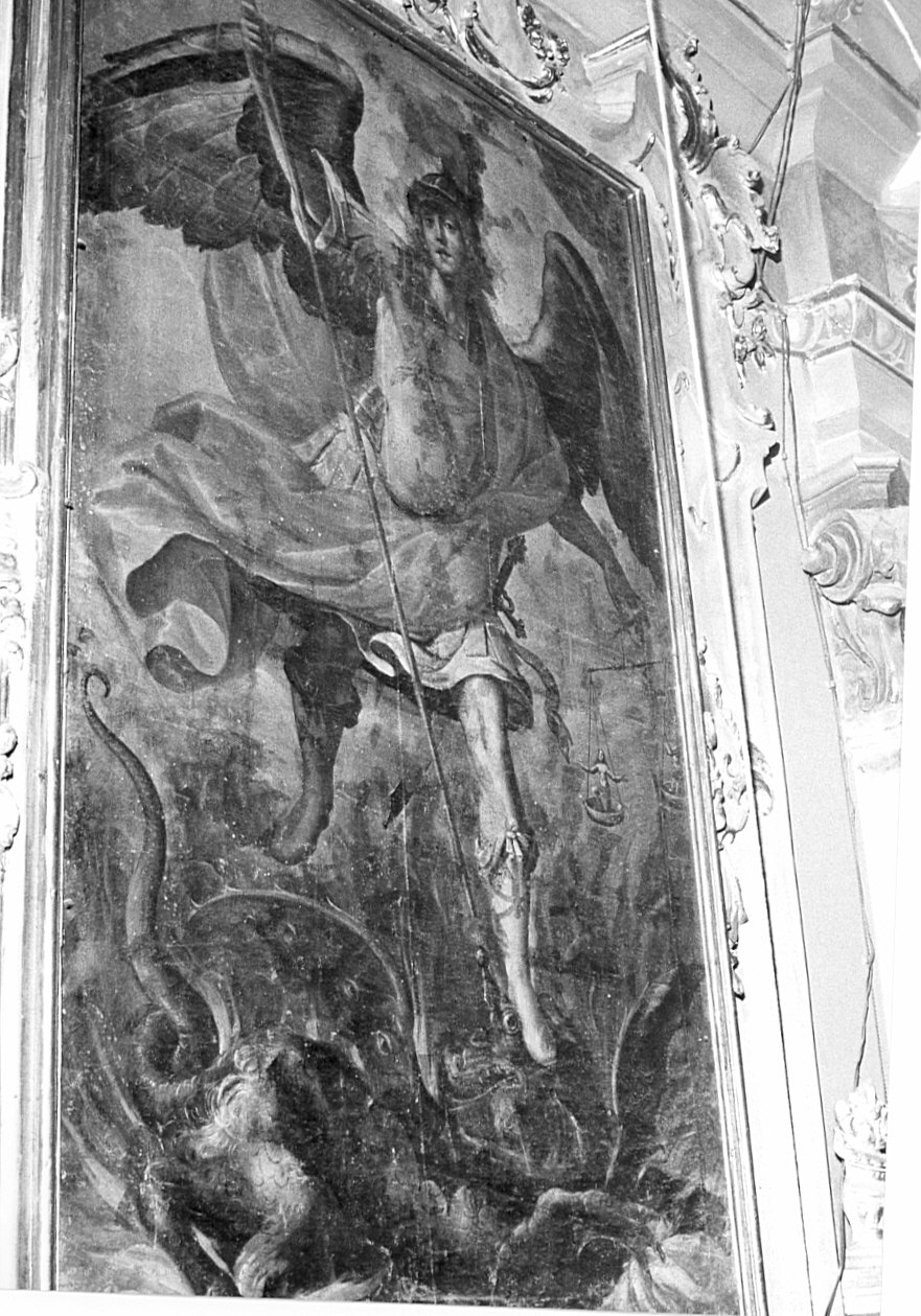 San Michele Arcangelo schiaccia il demonio (dipinto, opera isolata) - ambito lombardo (sec. XVII)