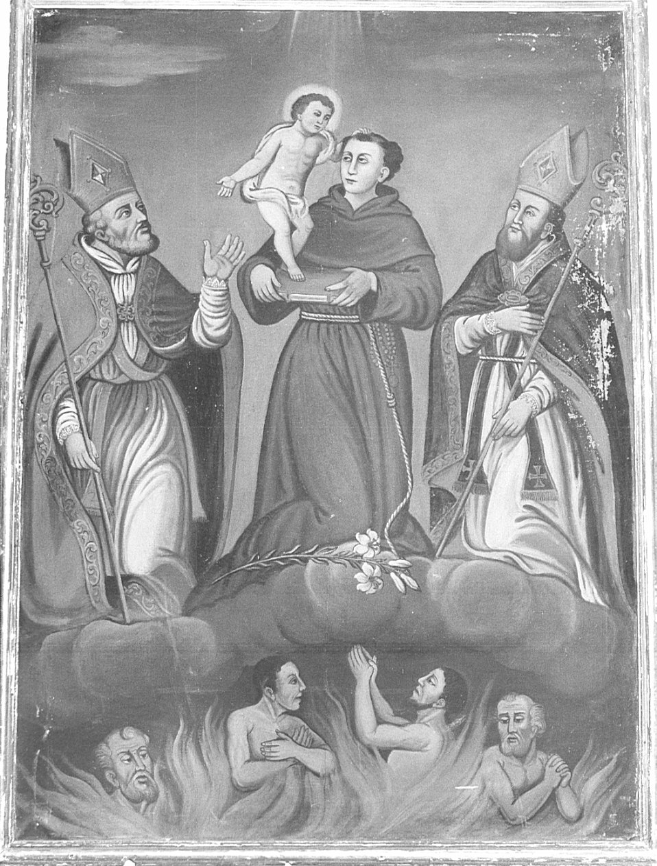 Sant'Antonio da Padova con il bambino (dipinto, opera isolata) - ambito bergamasco (sec. XVIII)