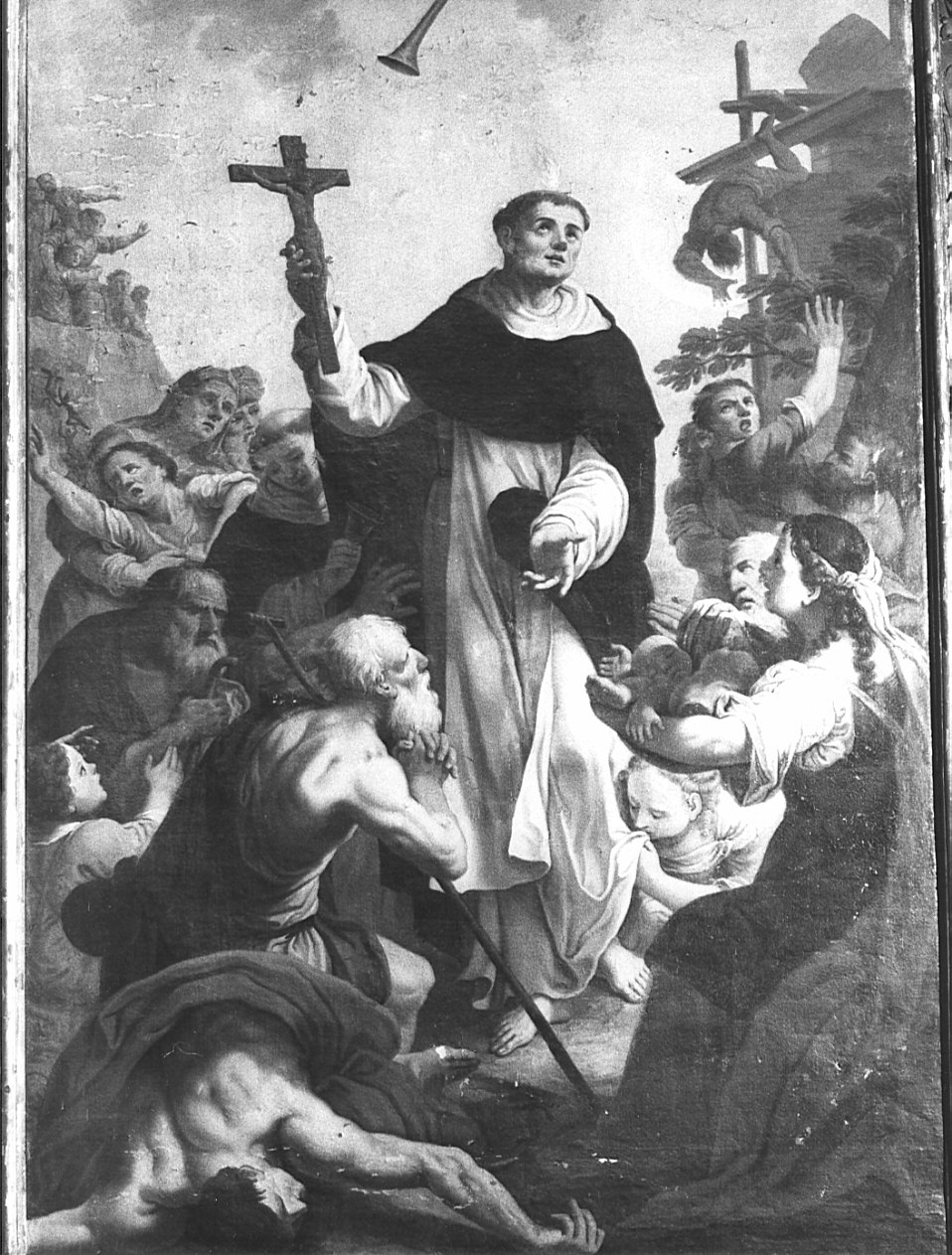 San Vincenzo Ferrer riporta alla vita un bambino (dipinto, opera isolata) di Della Rosa Saverio (attribuito) (secc. XVIII/ XIX)