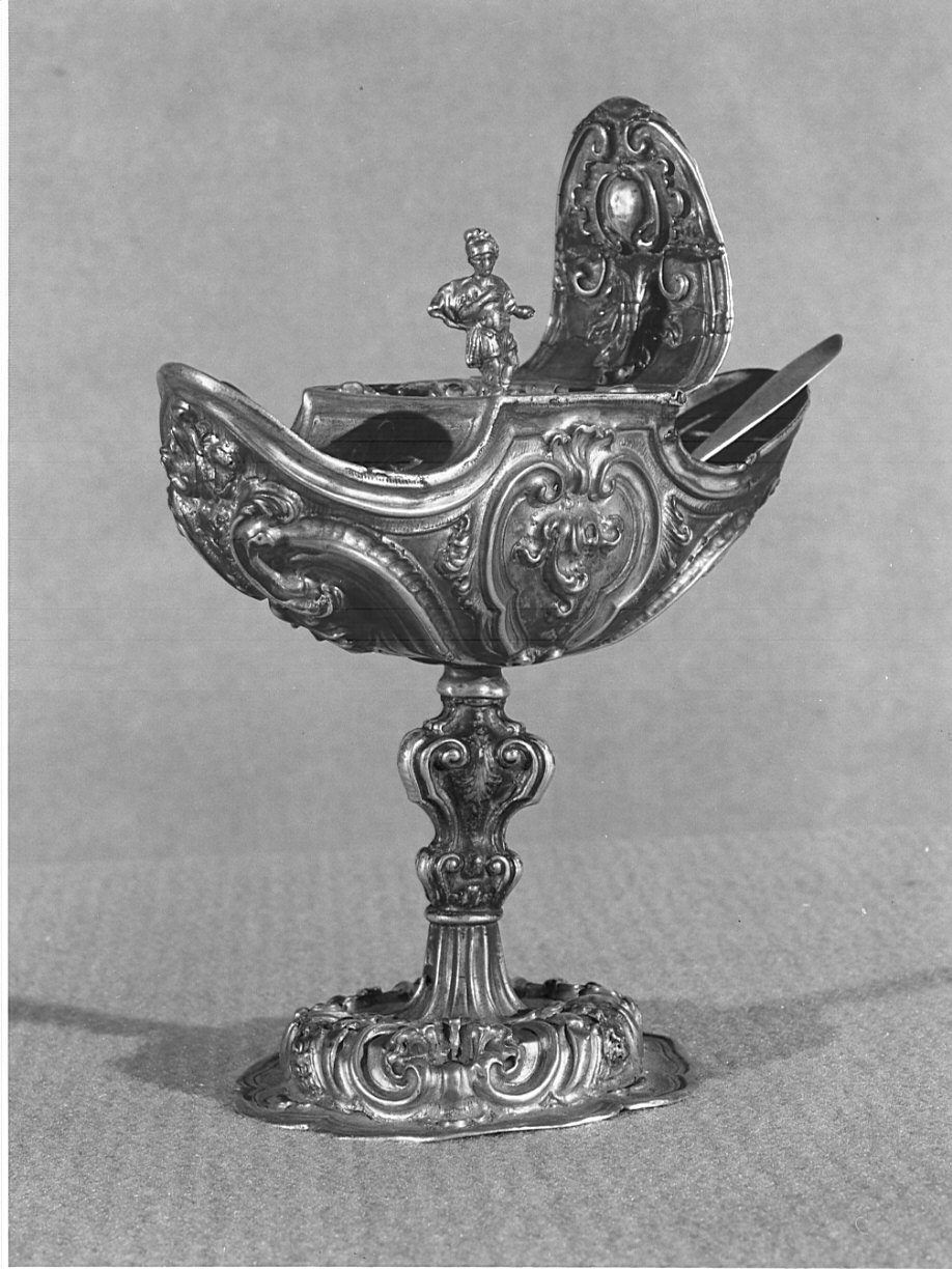 navicella portaincenso, opera isolata - bottega lombardo-veneto (prima metà sec. XVIII)
