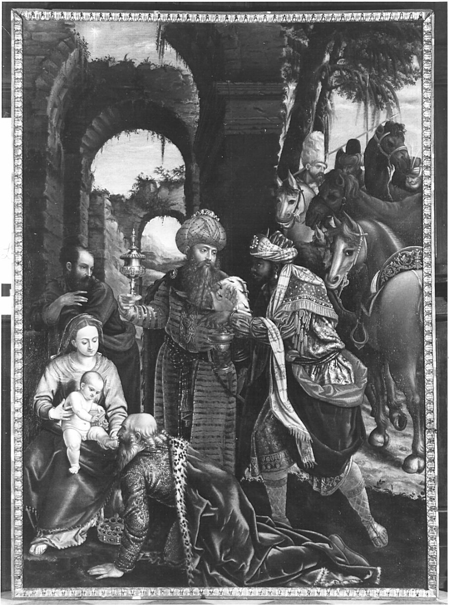 adorazione dei Re Magi (dipinto, opera isolata) di Galeazzi Agostino (sec. XVI)