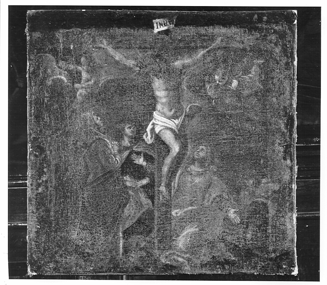 Cristo crocifisso (dipinto, elemento d'insieme) di Gandino Antonio (attribuito) (sec. XVII)