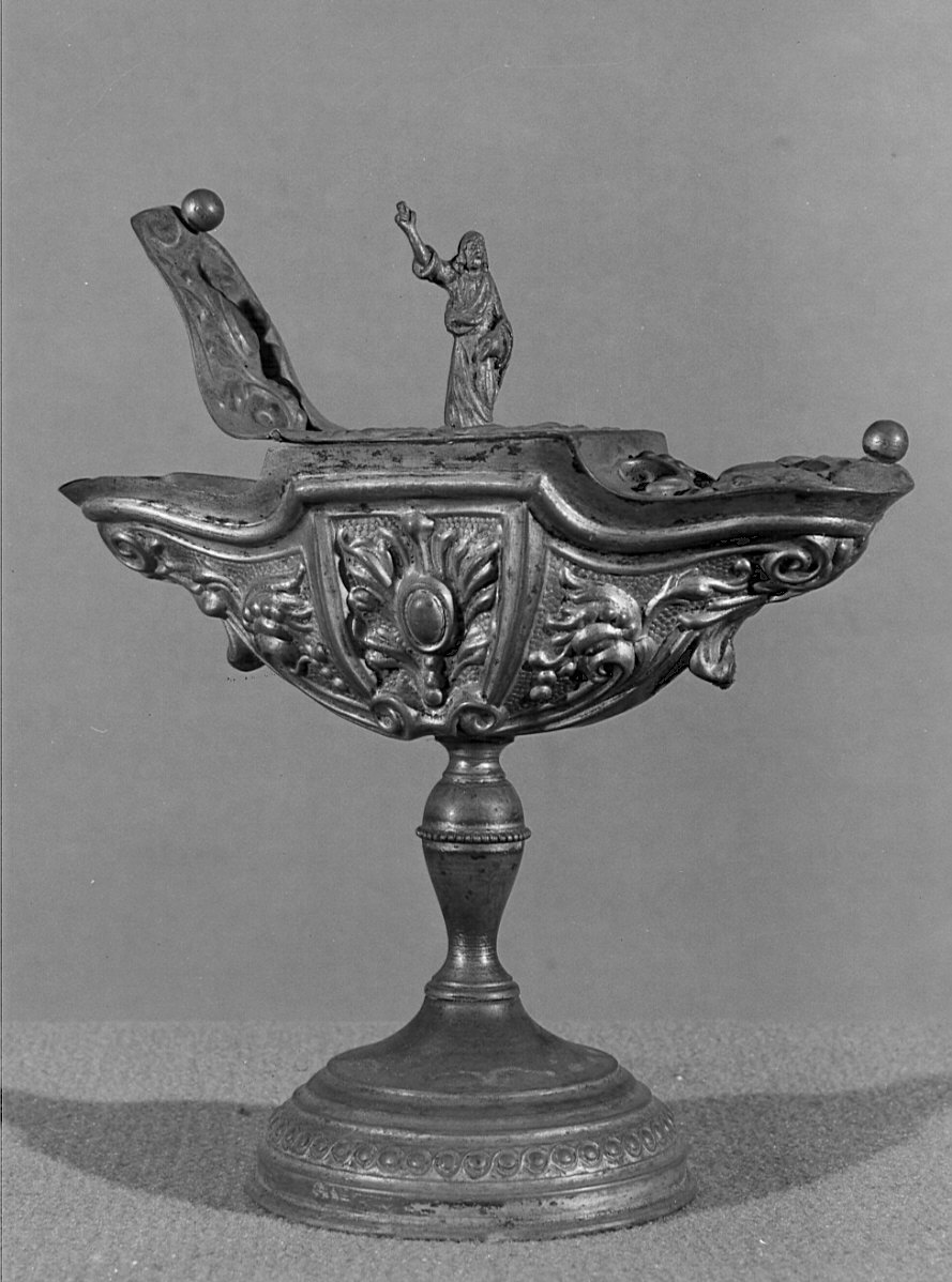 navicella portaincenso, opera isolata - bottega italiana (inizio sec. XIX)