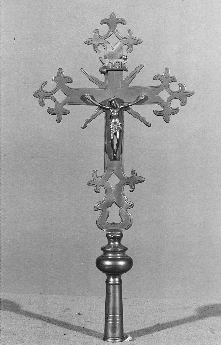 croce processionale, opera isolata - bottega lombarda (sec. XVIII)