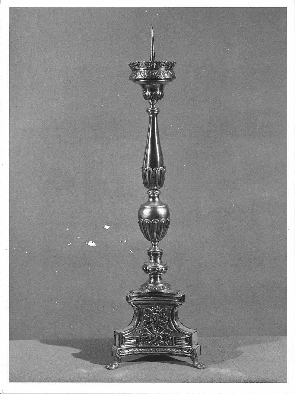 candeliere d'altare, serie - bottega lombarda (?) (fine sec. XIX)