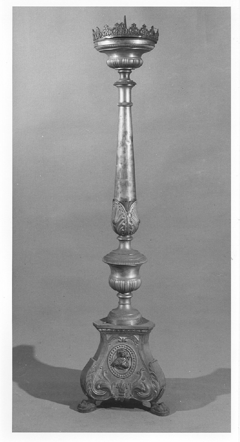 candeliere d'altare, serie - bottega lombarda (?) (fine sec. XIX)