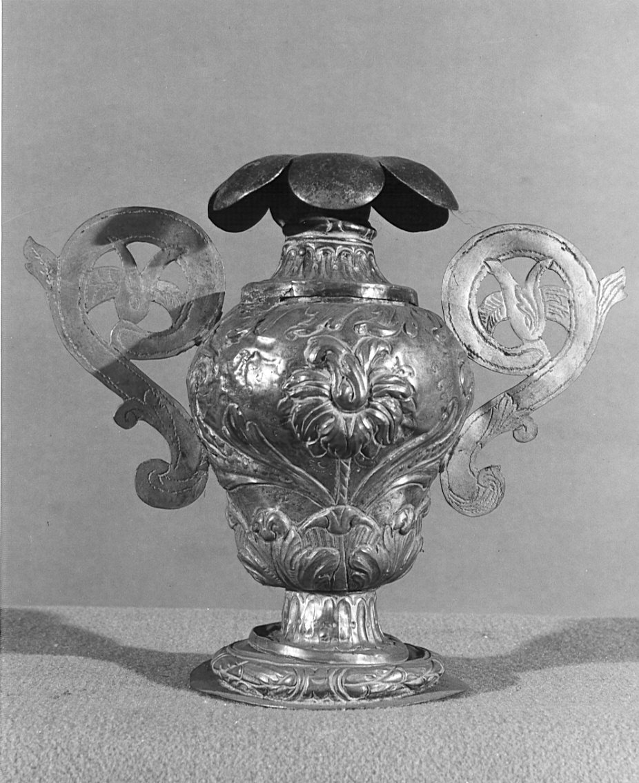 vaso d'altare con composizione floreale, opera isolata - bottega lombarda (?) (secc. XVII/ XVIII)