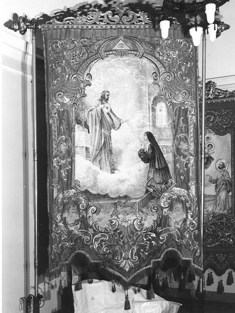 stendardo processionale, opera isolata - manifattura lombarda (seconda metà sec. XIX)