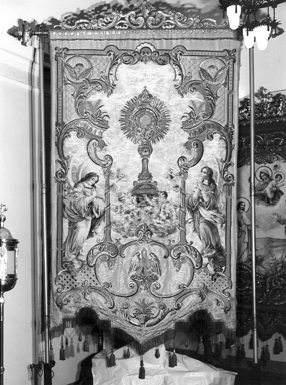 stendardo processionale, opera isolata - manifattura lombarda (seconda metà sec. XIX)