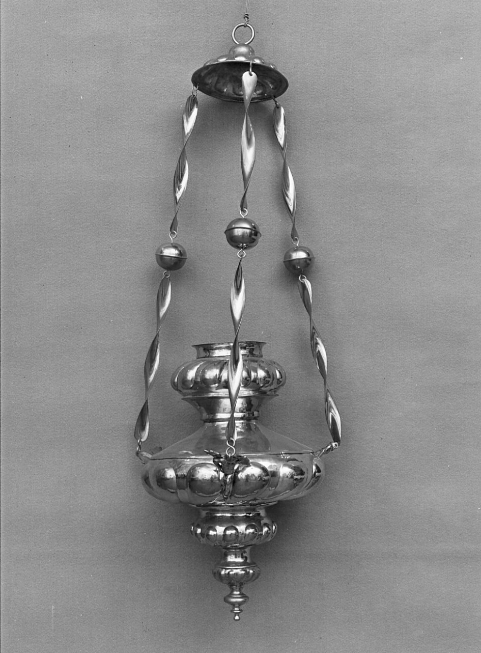 lampada pensile, opera isolata - bottega bergamasca (?) (sec. XVII)