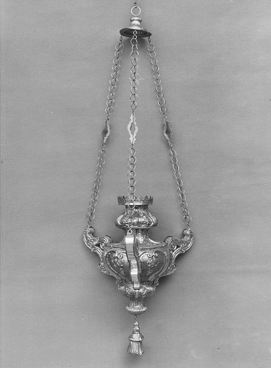 lampada pensile, opera isolata - bottega bergamasca (?) (sec. XVIII)