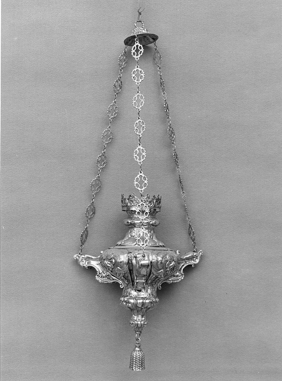 lampada pensile, opera isolata - bottega bergamasca (?) (sec. XVIII)