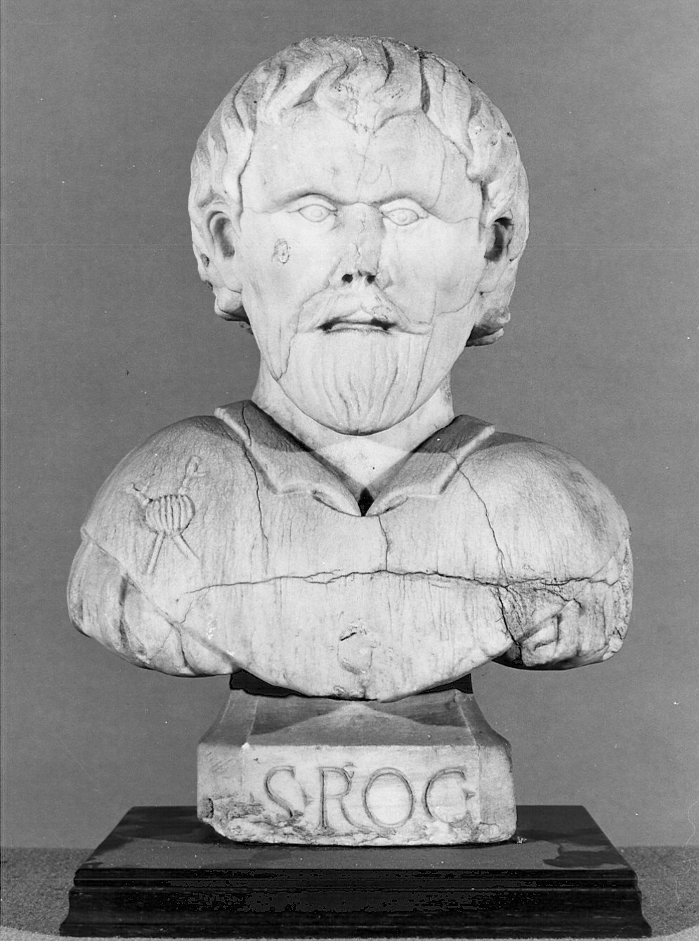 busto maschile/ San Rocco (scultura, opera isolata) - bottega bergamasca (sec. XVII)