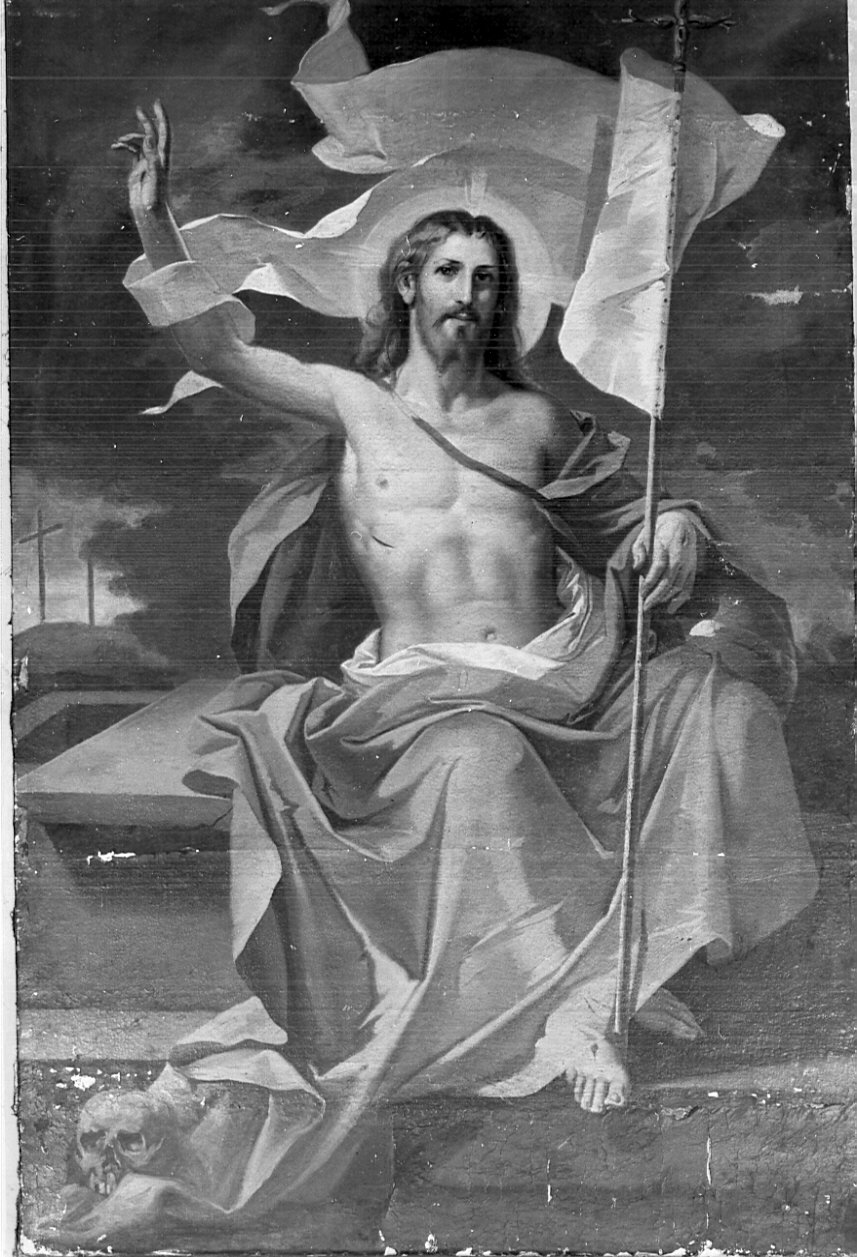 Cristo redentore benedicente (dipinto, opera isolata) - ambito bergamasco (sec. XIX)