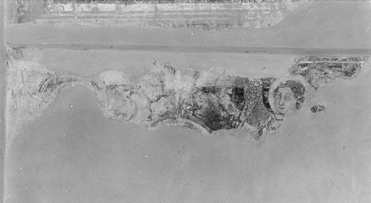 decorazione pittorica, frammento - ambito lombardo (?) (sec. XIV)