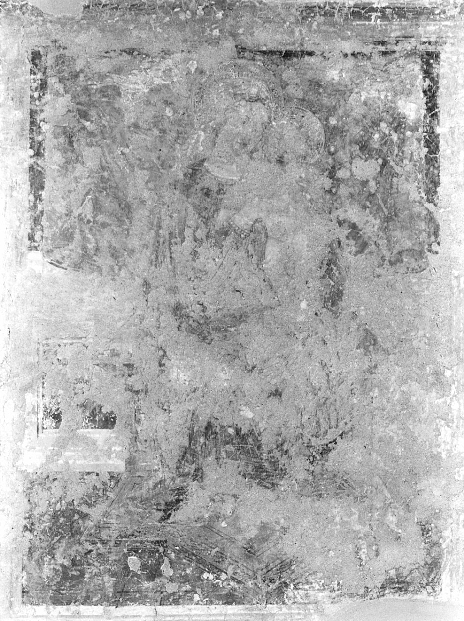 Madonna in trono con Bambino (dipinto, frammento) - ambito lombardo (?) (metà sec. XV)