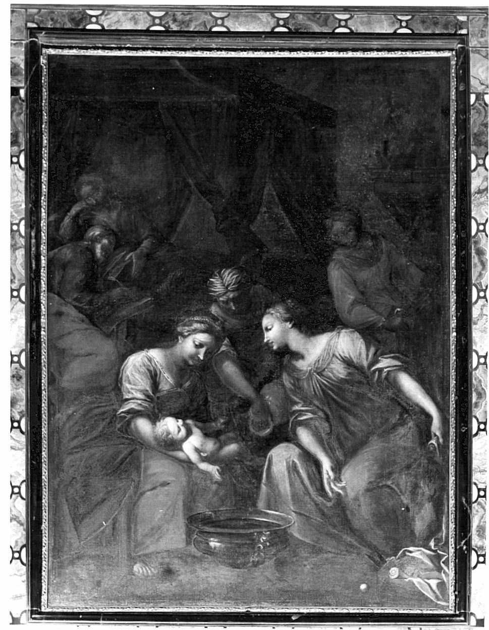nascita di San Giovanni Battista (pala d'altare, opera isolata) di Danedi Giovanni Stefano detto Montalto (attribuito) (seconda metà sec. XVII)