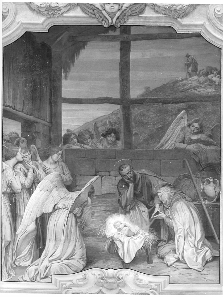 natività di Gesù (dipinto, elemento d'insieme) di Cresseri Gaetano (sec. XX)