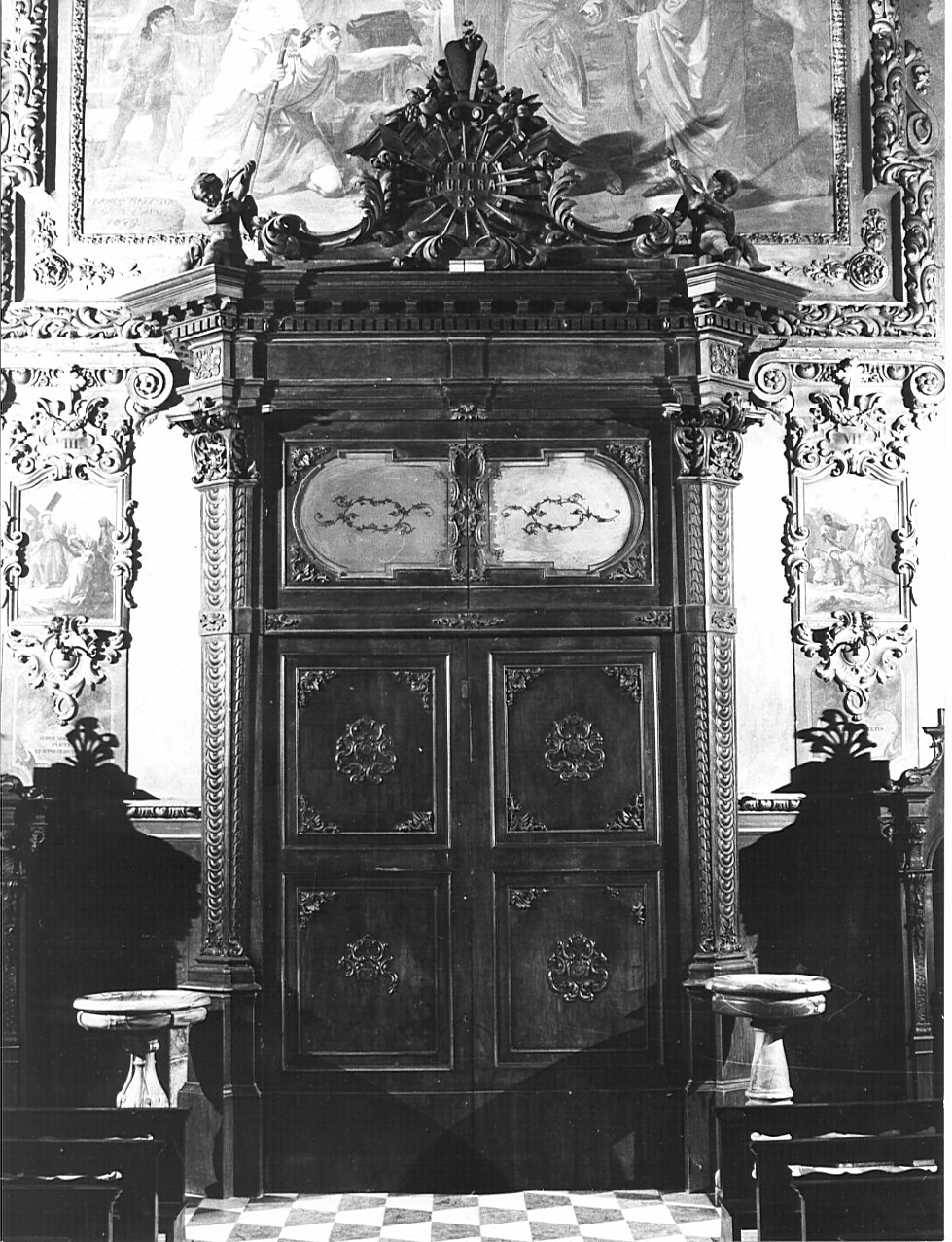 bussola d'ingresso, opera isolata - bottega bergamasca (inizio sec. XIX)