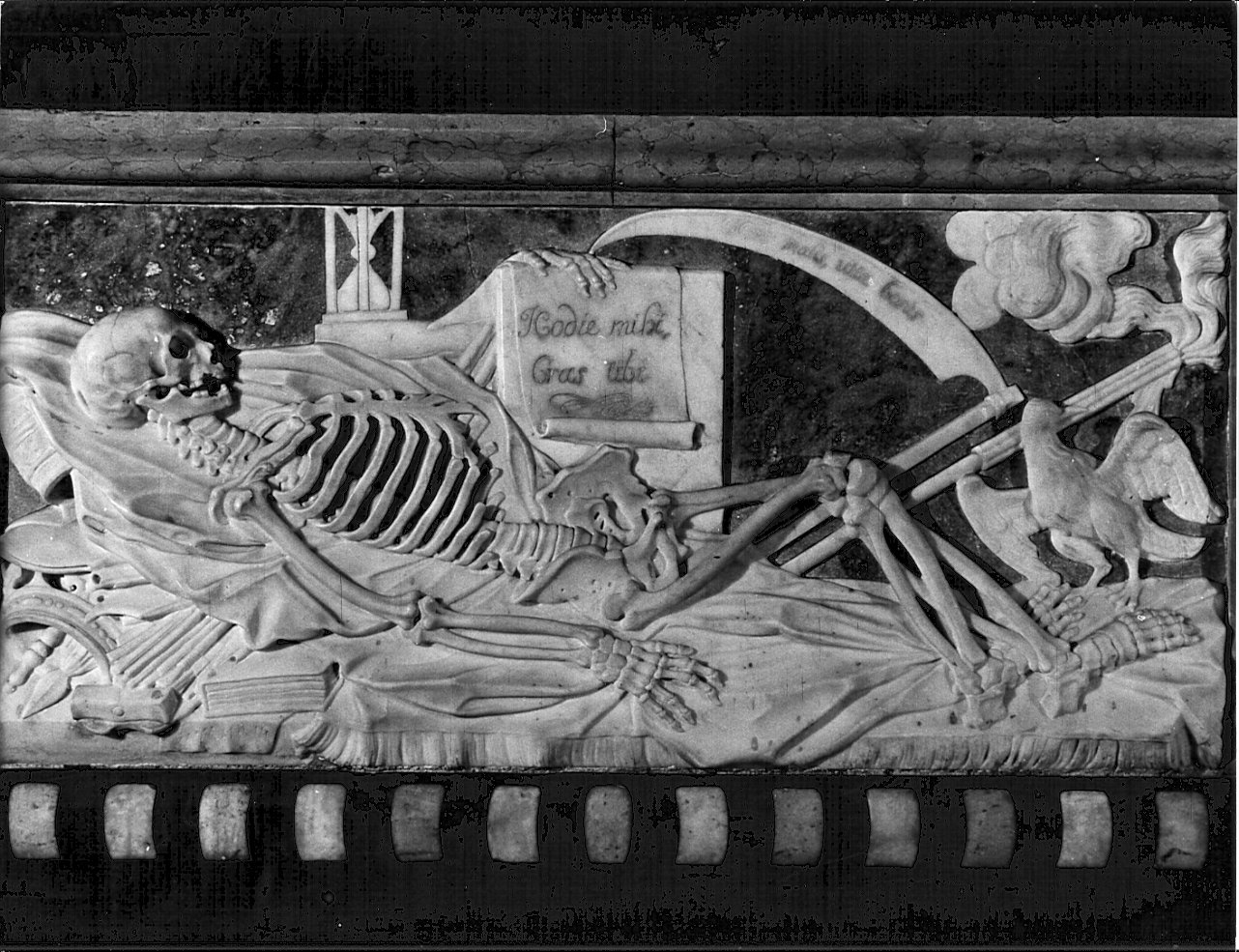 Morte (paliotto, elemento d'insieme) di Fantoni Andrea (attribuito) (inizio sec. XVIII)