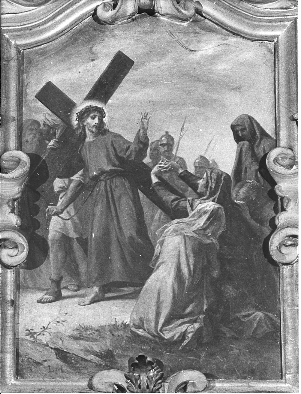 stazione VIII: Gesù consola le donne di Gerusalemme (dipinto, elemento d'insieme) di Morgari Luigi (attribuito) (inizio sec. XX)