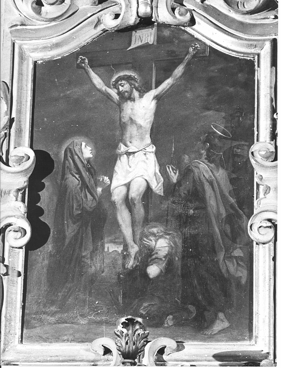 stazione XII: Gesù innalzato e morto in croce (dipinto, elemento d'insieme) di Morgari Luigi (attribuito) (inizio sec. XX)