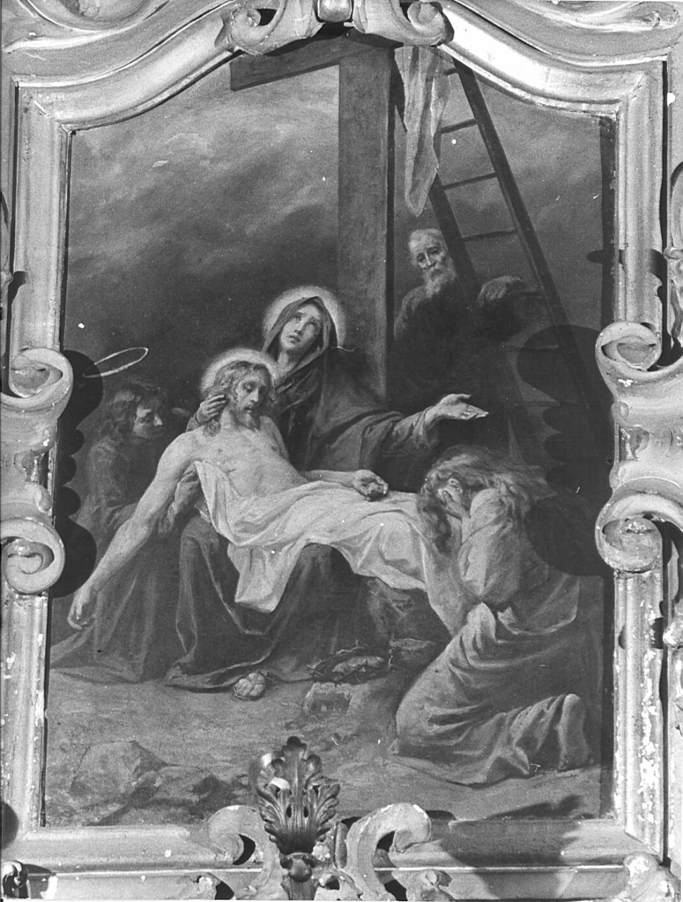 stazione XIII: Gesù deposto dalla croce (dipinto, elemento d'insieme) di Morgari Luigi (attribuito) (inizio sec. XX)