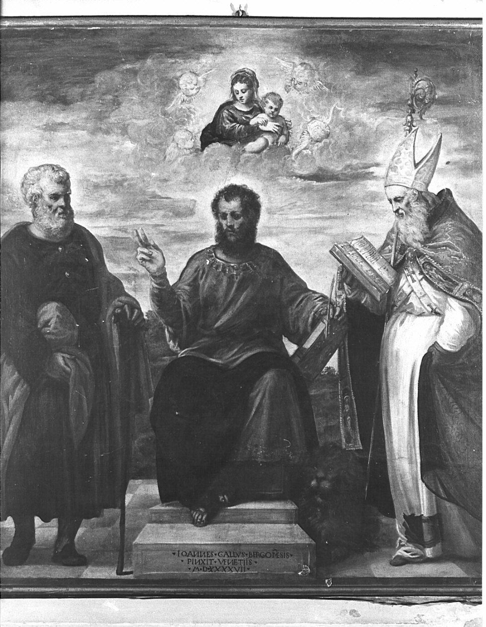 San Marco in trono e Santi (dipinto, opera isolata) di Gallo Giovanni (attribuito) (prima metà sec. XVI)