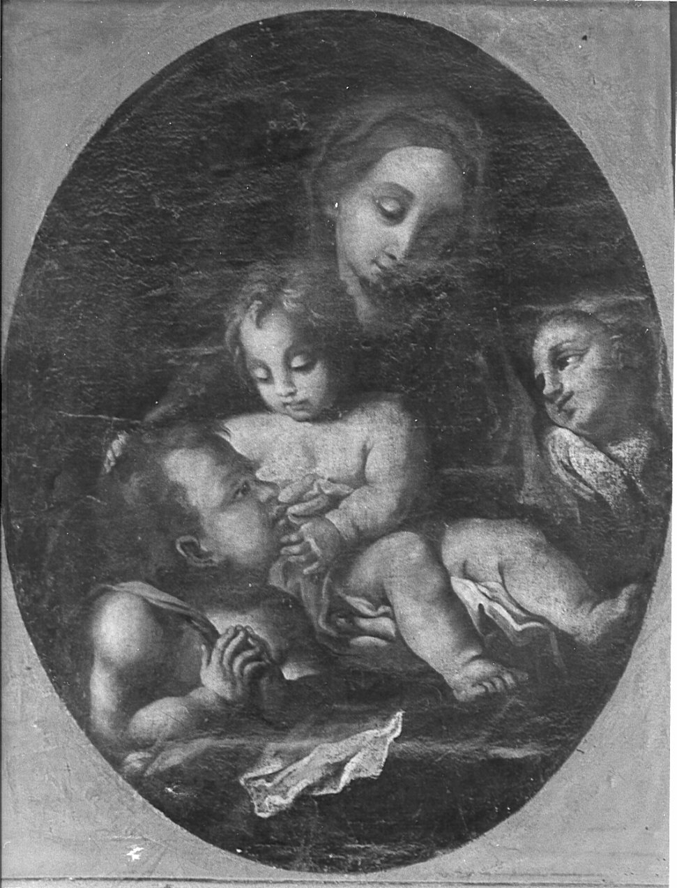 Madonna con Bambino e San Giovannino (dipinto, opera isolata) - ambito lombardo (inizio sec. XVII)